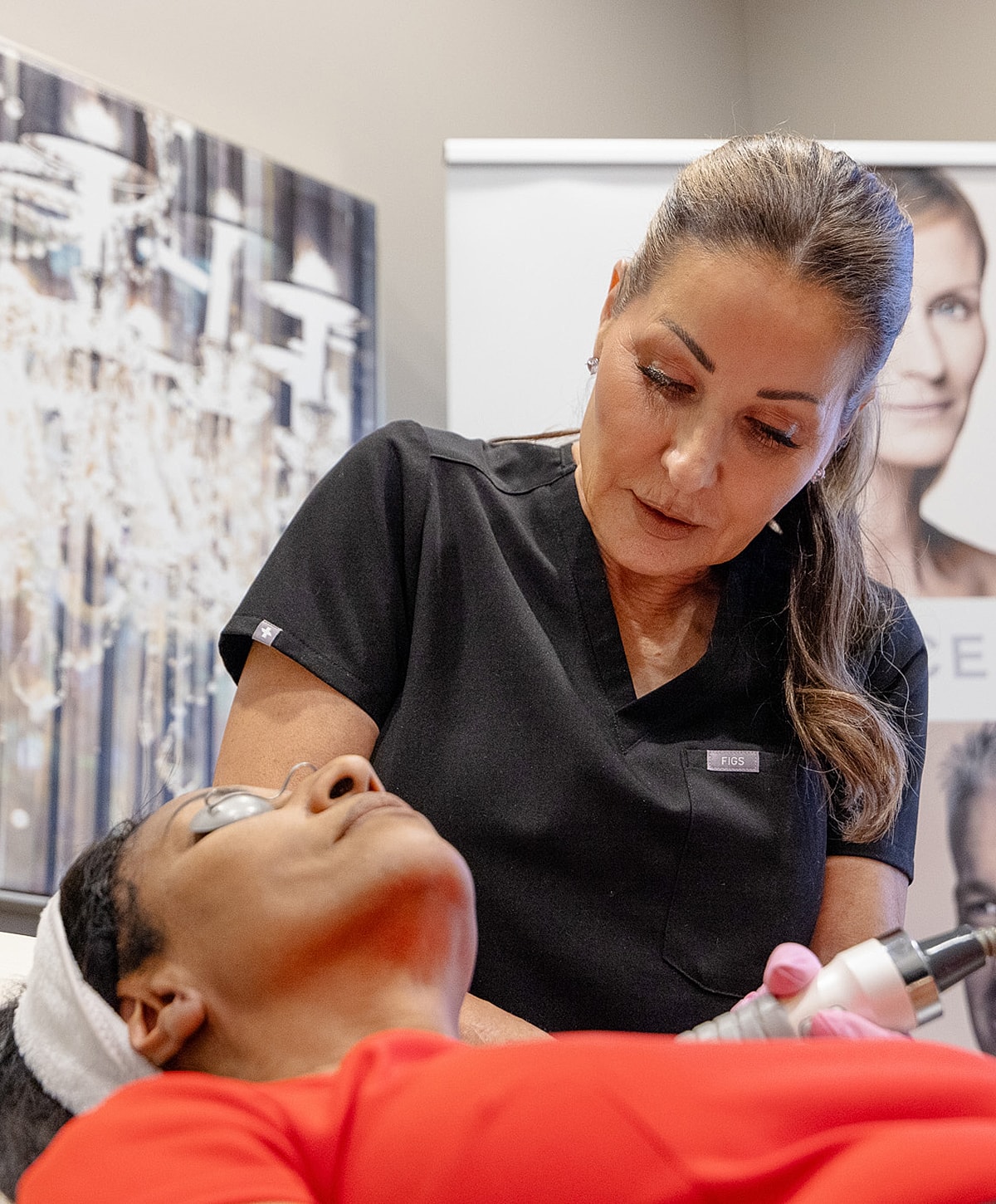 Skincare treatment session with a professional.