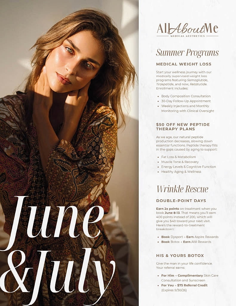 Summer wellness programs and promotions advertisement.