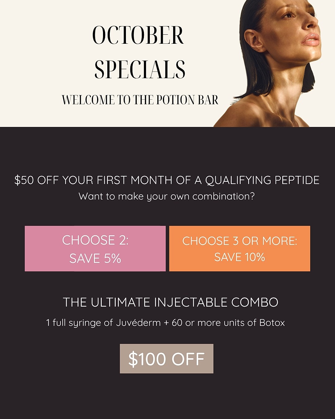 October specials for injectable treatments and savings.